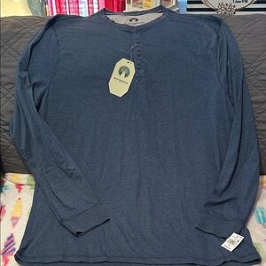 Weatherproof Men's Long Sleeve Blue Henley